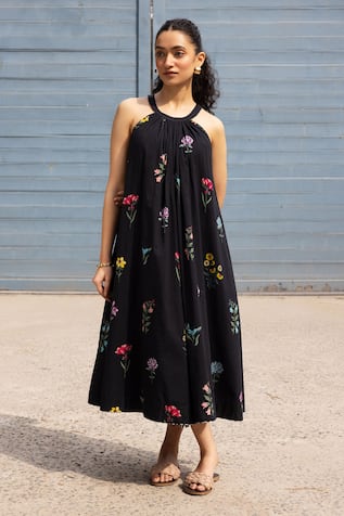 Label Shreya Sharma Floral Bloom Print Cotton Dress 