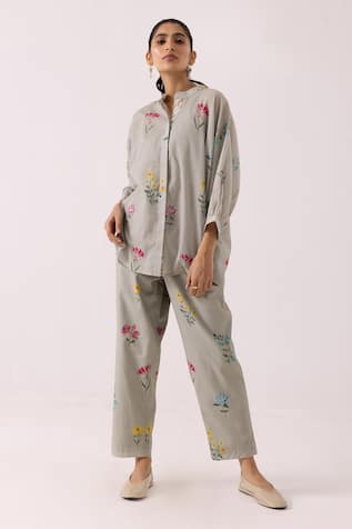 Label Shreya Sharma Floral Print Cotton Shirt With Pant 