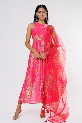 Yuvraani Jaipur Flower Pattern Anarkali Set 