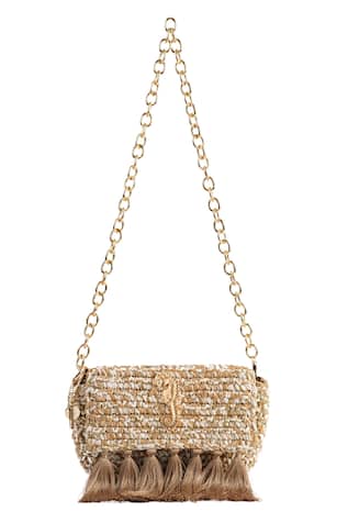 3-Weave Real Embellished Clutch 