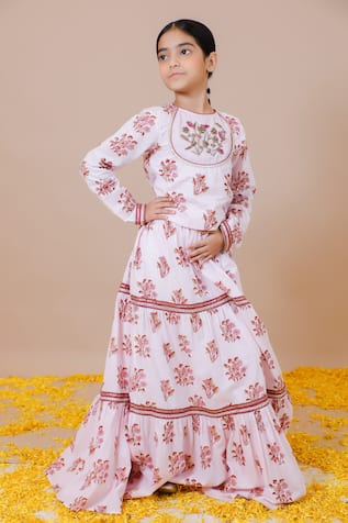 Swati Golyan Flower Print Lehenga & Crop Top Set 