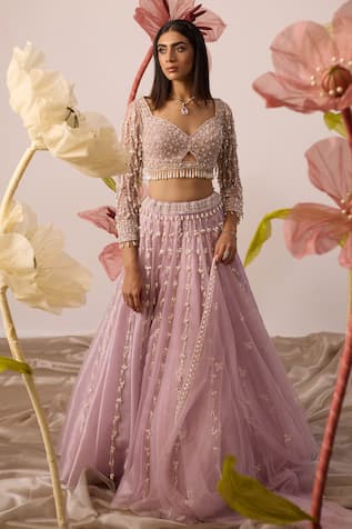 Roqa Lily Garden Embroidered Bridal Lehenga Set 