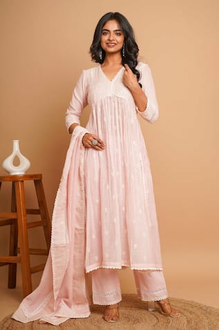 Gulabik Jaipur Fleur Embroidered Anarkali Set 