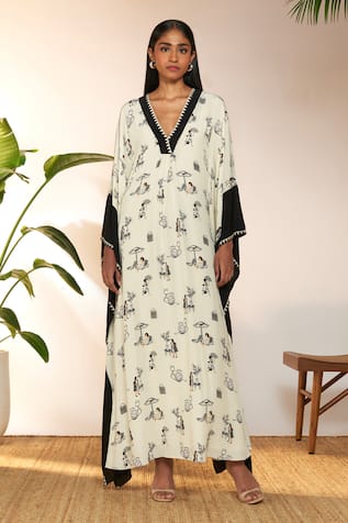 Masaba Jam & Toast Contrast Print Kaftan 