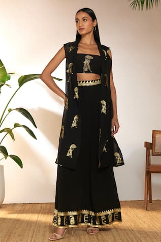 Masaba Sunny Day Foil Print Shrug & Pant Set 