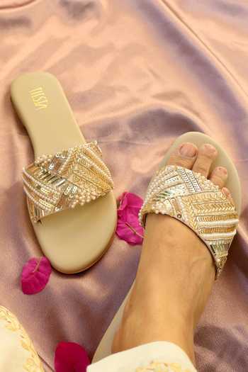 Tiesta Starstruck Sequin Embroidered Flats 