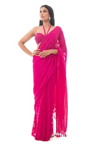 Sacred Weaves Handloom Stripe Pattern Saree 