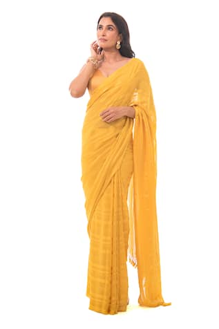 Sacred Weaves Stripe Pattern Handloom Saree 