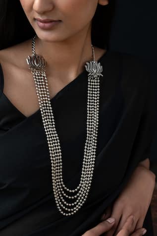 Metallic Beaded Bohemian Necklace 