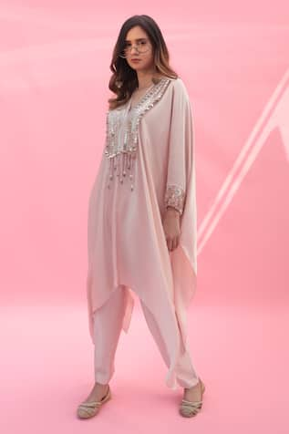 PRAHNAAYA Mish Sequin Embroidered Kaftan With Pant 