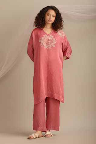 Myoho Yoke Hand Embroidered Kurta & Pant Set 