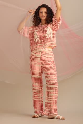 Myoho Striped Pattern Top & Pant Set 