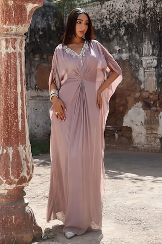 Seema Thukral Mirra Zari Embroidered Draped Kaftan 