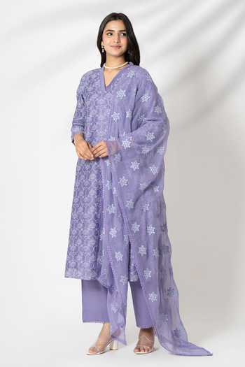 Kameez Hand Block Floral Print Kurta Pant Set 