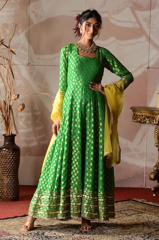 Farha Syed Embroidered Anarkali Churidar Set 