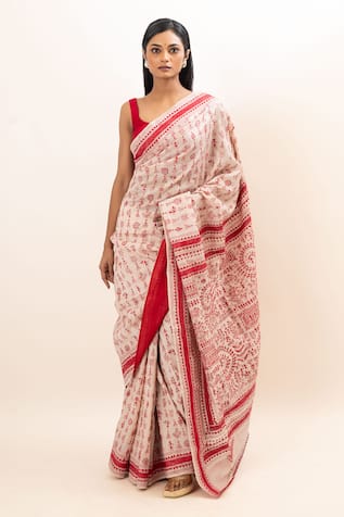 Oshi By Shikha Thread Embroidered Saree With Blouse 