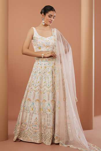 House Of Supriya Raw Silk Hand Embroidered Bridal Lehenga Set 