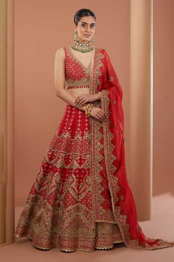 House Of Supriya Bahar Zari Embroidered Bridal Lehenga Set 