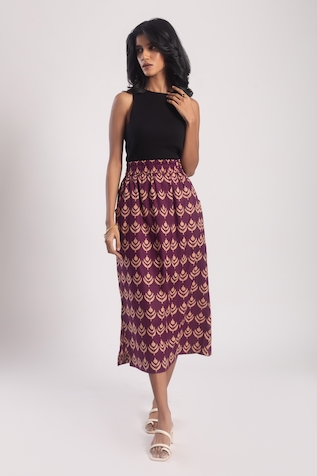 Avaha Sura Floral Print Cotton Skirt