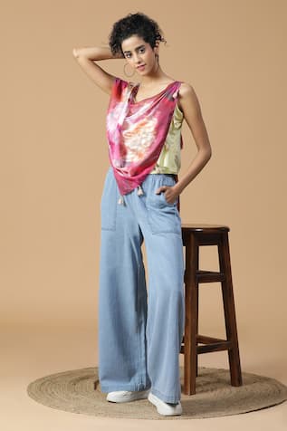 SHINGORA Floral Ombre Print Silk Stole 