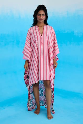 Nikasha Striped High-Low Kaftan 