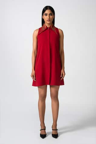 Pocketful Of Cherrie Solid A-Line Short Dress 