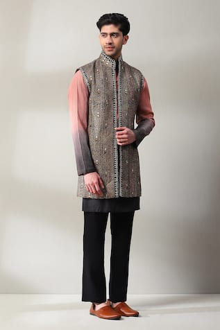 Soniya G Silk Foil Printed Bundi & Kurta Set 