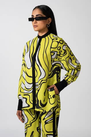 Pocketful Of Cherrie Luminoso Expression Printed Neon Shirt 