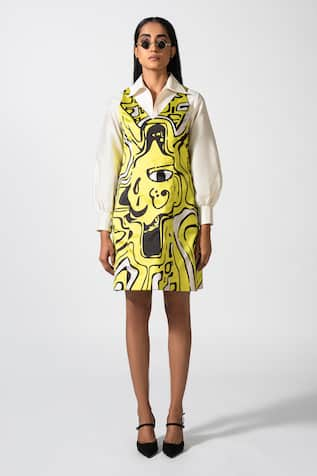 Pocketful Of Cherrie Fascino Italiana Printed Neon Shirt Dress 