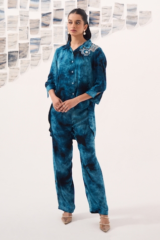 Detales Abstract Patterned Shirt Tunic With Pant
