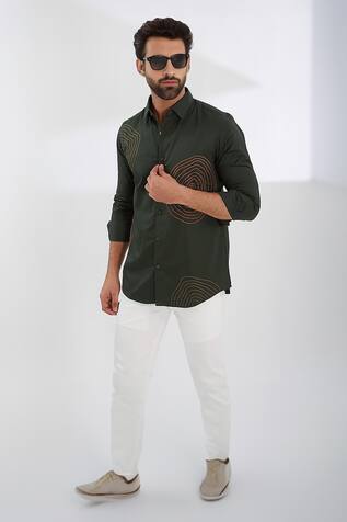 HeSpoke Cotton Galaxy Embroidered Shirt 