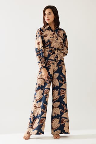 Koai Cotton Silk Printed Jumpsuit 