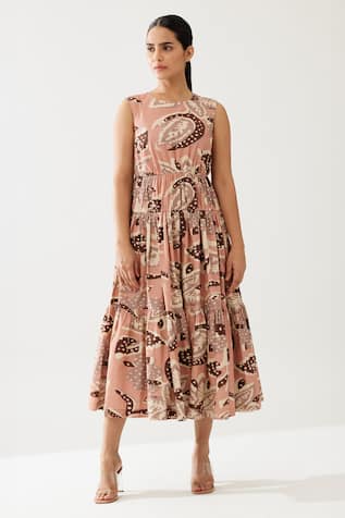 Koai Flower Print Tiered Dress 