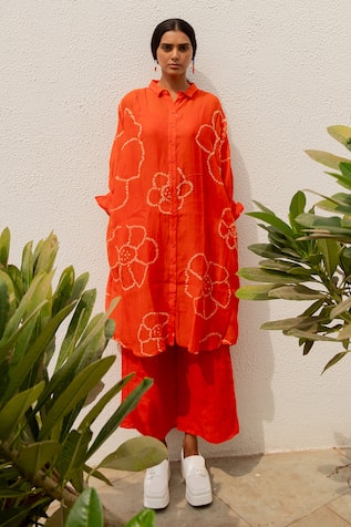 Silai Studio Chanderi Bandhani Pattern Kurta 