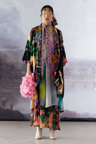 Aria Box Pleat Printed Midi Dress 