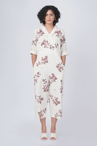 Arcvsh by Pallavi Singh Sakura Block Print Jumpsuit 