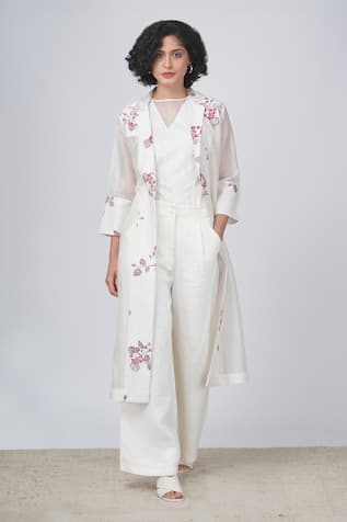 Arcvsh by Pallavi Singh Sakura Print Jacket & Pant Set 