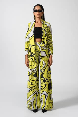 Pocketful Of Cherrie Allegro Espression Wide-leg Printed Neon Pant 