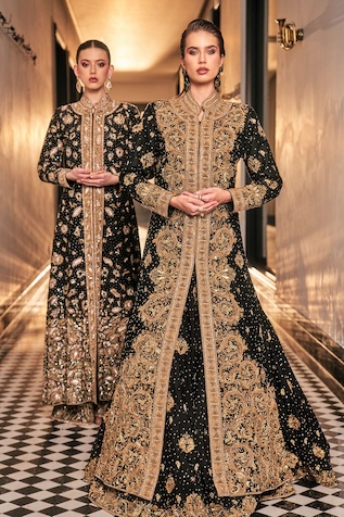 Amit GT Midnight Marrakech Embroidered Jacket & Flared Pant Set