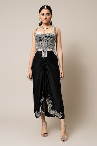 Nupur Kanoi Hand Embroidered Corset & Pick Up Skirt Set 