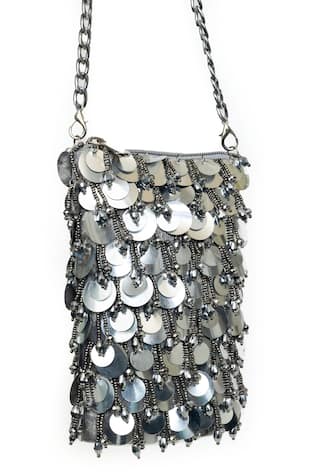 SG Collection By Sonia Gulrajani Penny Sequin & Bead Tassel Sling Phone Bag 