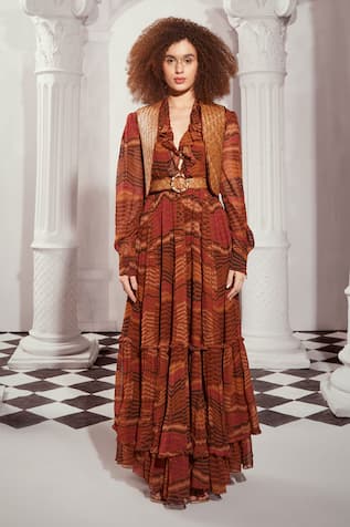 Nikita Mhaisalkar Basket Weave Waist Jacket 