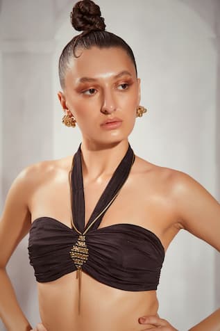 Nikita Mhaisalkar Hand Embroidered Bikini Top 