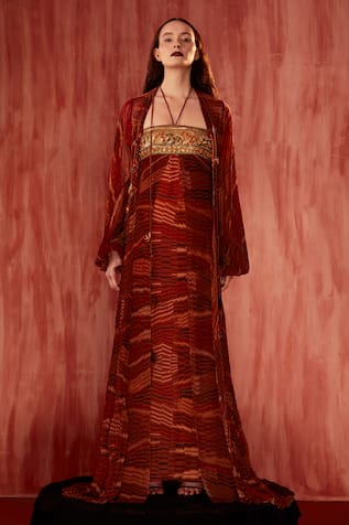 Nikita Mhaisalkar Byzantine Halter Maxi Dress 
