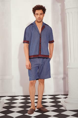 Nikita Mhaisalkar Denim Shirt & Shorts Set 
