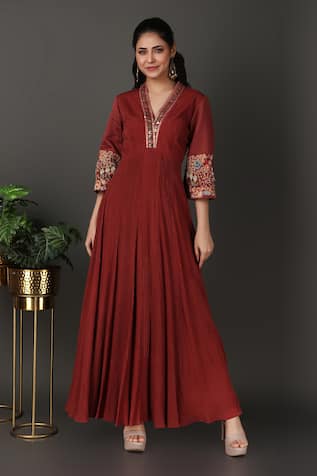 Nidhi Kejriwal Pintucked Embroidered Anarkali 