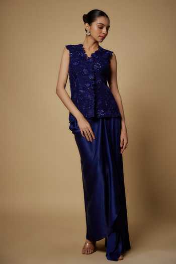 Maisolos Floral Embroidered Jacket With Skirt 