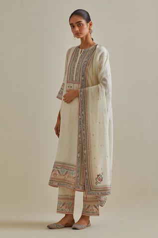 KORA Mirror Patchwork Straight Kurta Set 