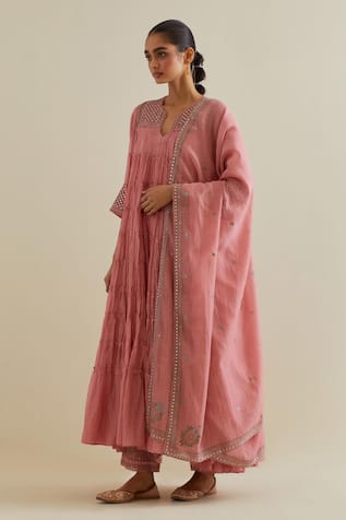 KORA Yoke Embroidered Anarkali Set 