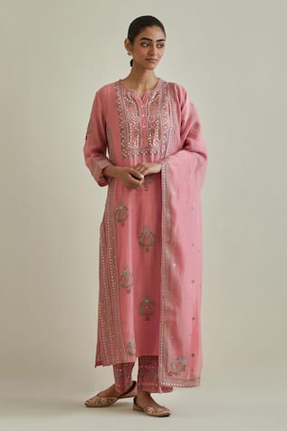 KORA Sequins Work Straight Kurta Set 